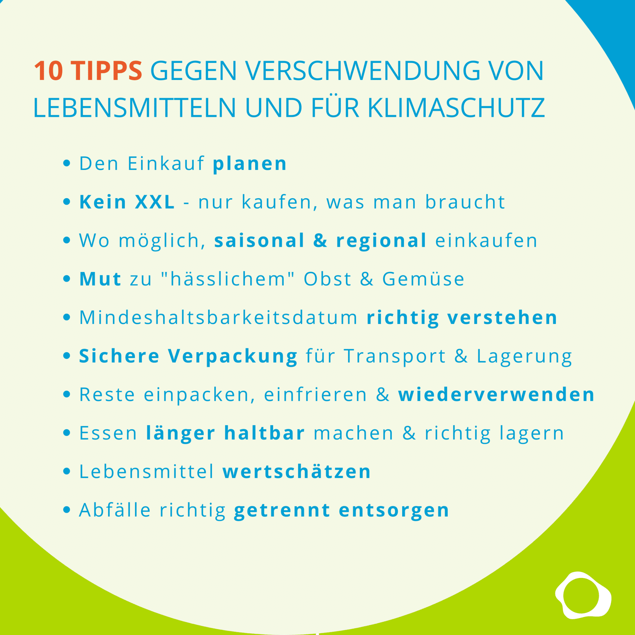 10 Tipps Verschwendung Lebensmittel Klimaschutz