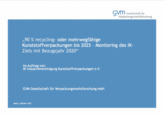 Image GVM Studie Recyclingfähige Kunststoffverpackungen
