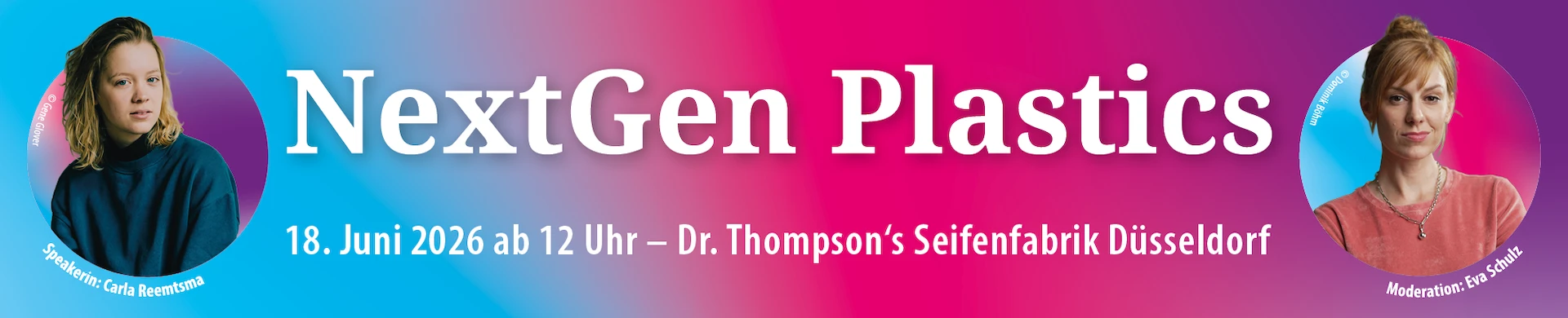 Das Event NextGen Plastics findet am 18. Juni in Thompson's Seifenfabrik in Düsseldorf statt.